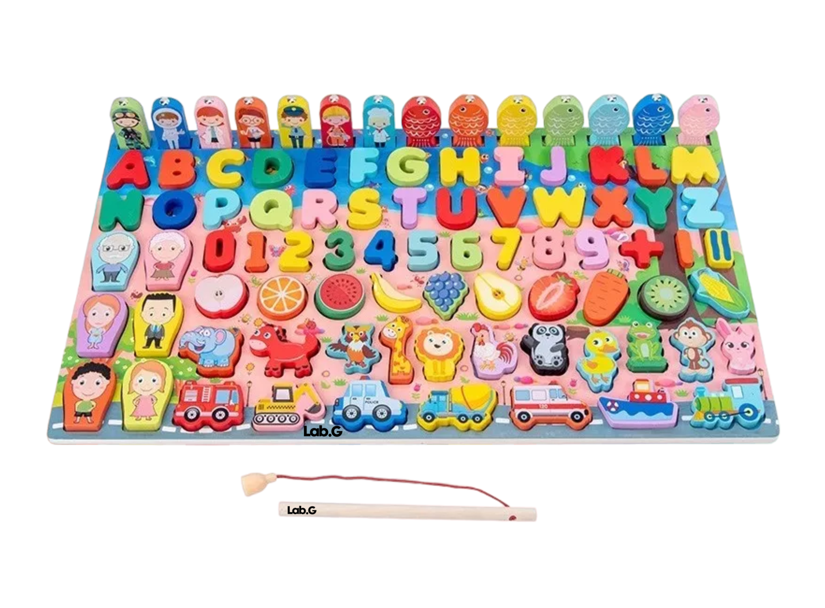 Foto 2 pulgar | Tablero De Pesca Juego Educativo Letra Número Animal Para Niños, Rosa