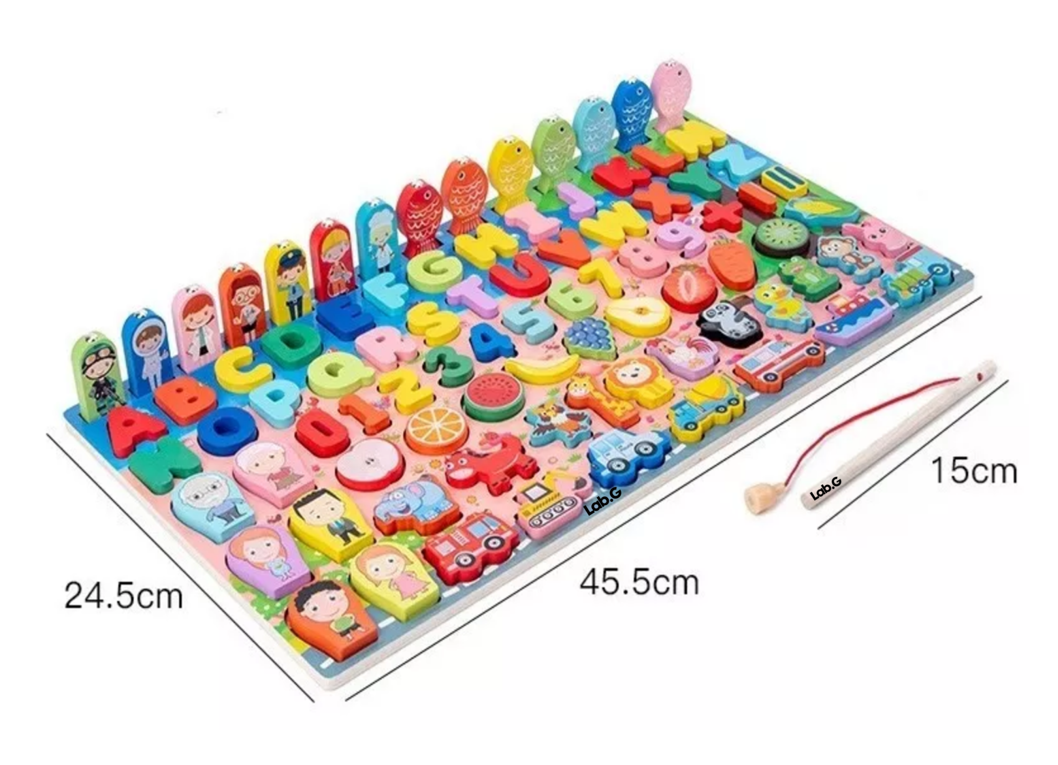 Foto 4 pulgar | Tablero De Pesca Juego Educativo Letra Número Animal Para Niños, Rosa