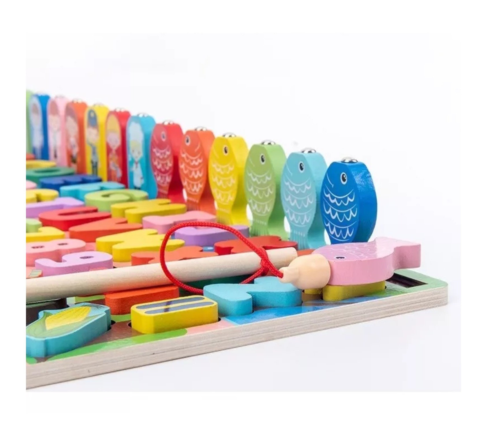Foto 5 pulgar | Tablero De Pesca Juego Educativo Letra Número Animal Para Niños, Rosa