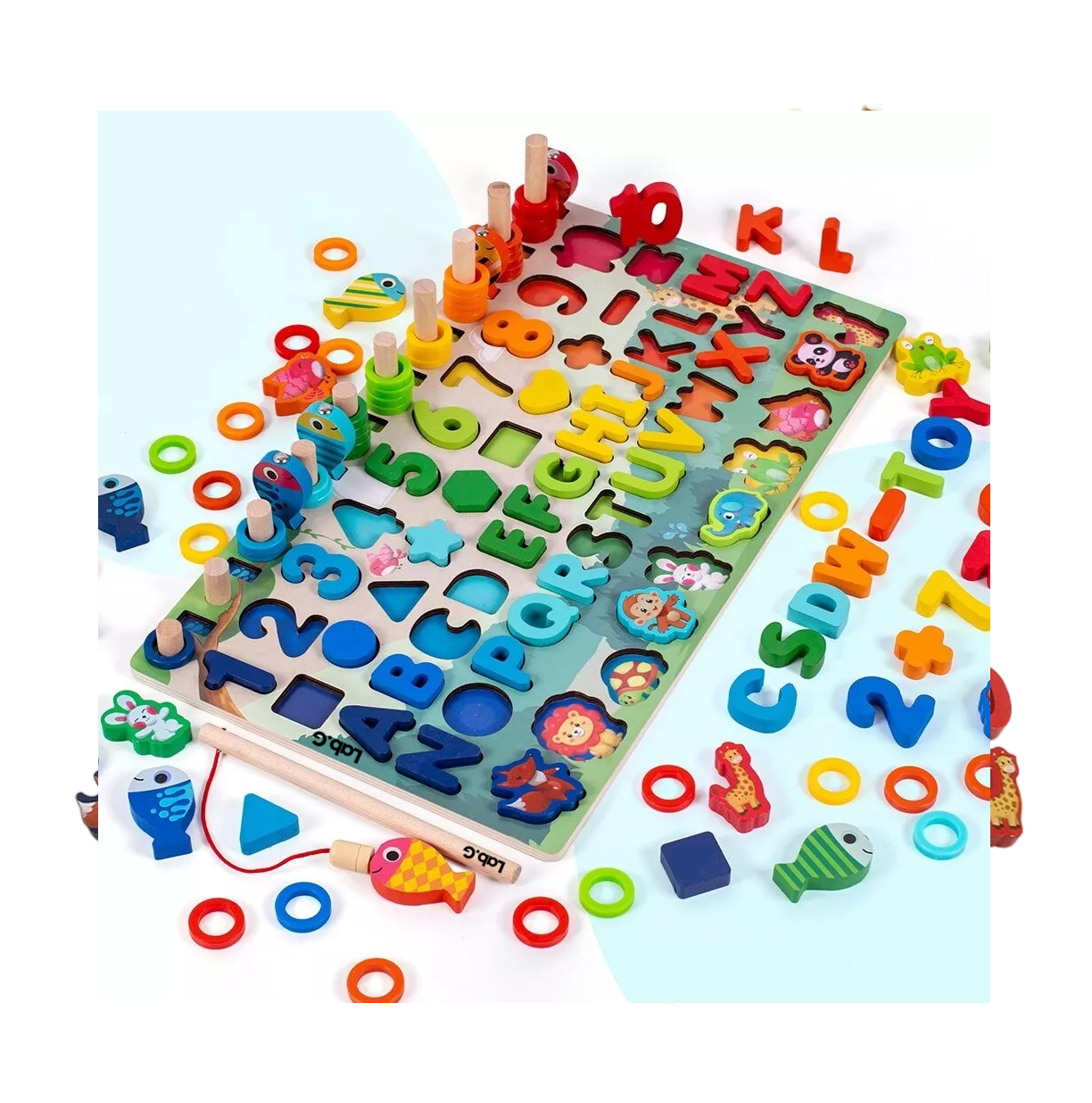 Foto 3 pulgar | Tablero De Pesca Juego Educativo Letra Número Animal Para Niños, Rojo