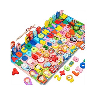 Foto 2 | Juego Educativo Tablero Pesca Letra Número Animal Para Niños Belug, Rosa