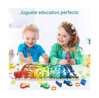 Foto 4 | Juego Educativo Tablero Pesca Letra Número Animal Para Niños Belug, Rojo