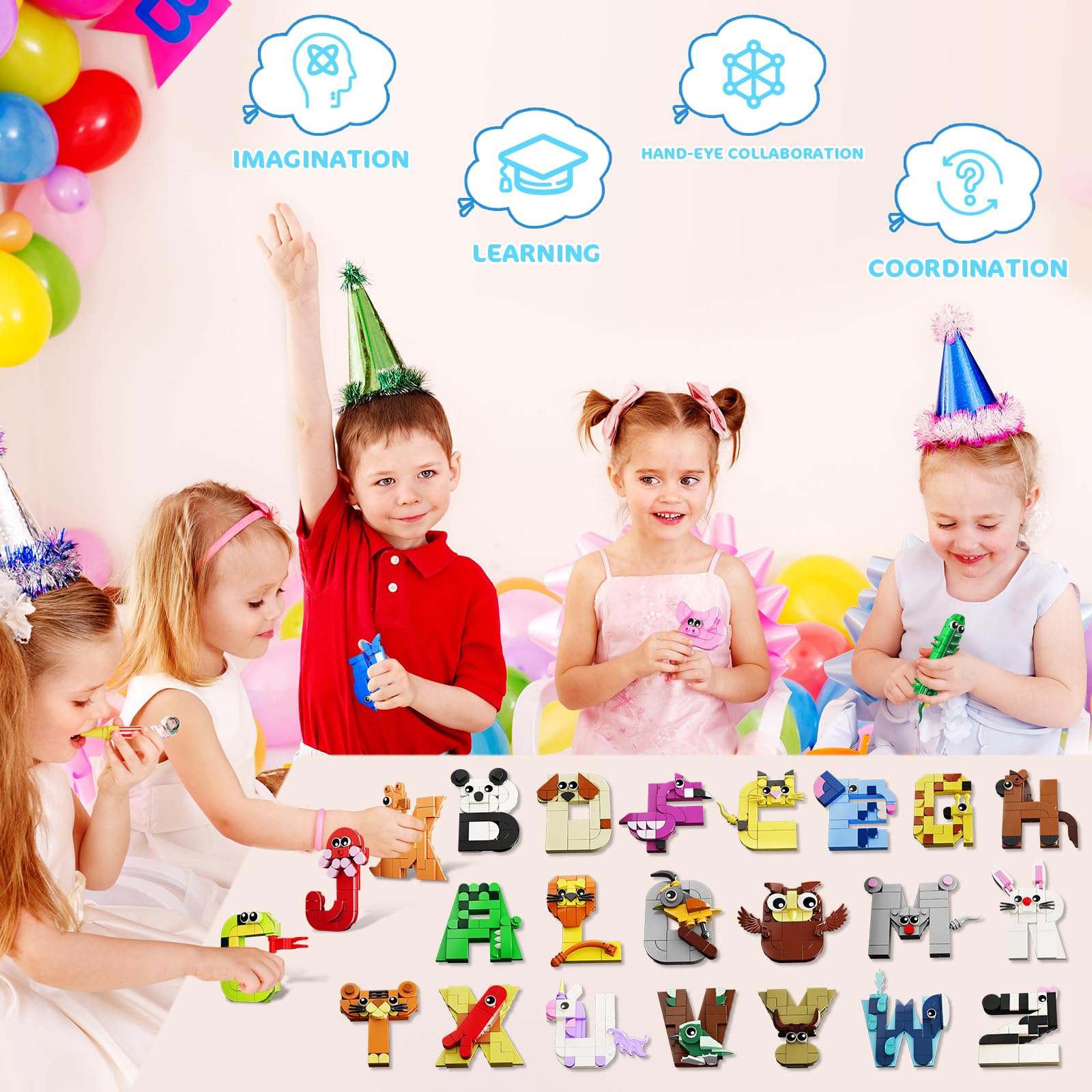 Foto 7 | Set De Construcción Alphabet Lore Hogokids Para Fiestas, 26 Paquetes - Venta Internacional.