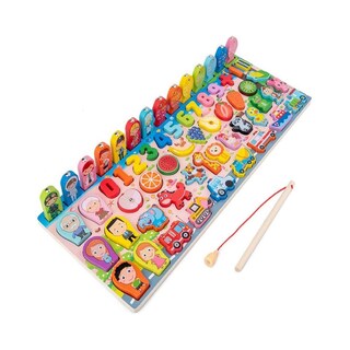 Foto 1 | Puzzle Educativo De Madera Montessori 7 En 1 Con Caña De Pescar - Venta Internacional.