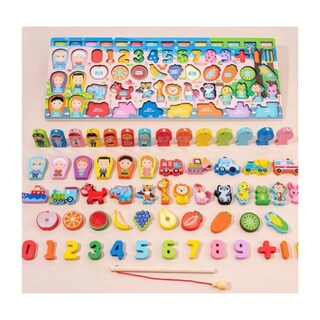 Foto 3 | Puzzle Educativo De Madera Montessori 7 En 1 Con Caña De Pescar - Venta Internacional.