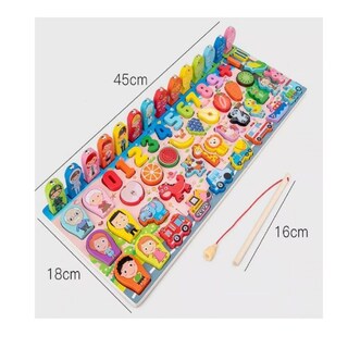 Foto 5 | Puzzle Educativo De Madera Montessori 7 En 1 Con Caña De Pescar - Venta Internacional.