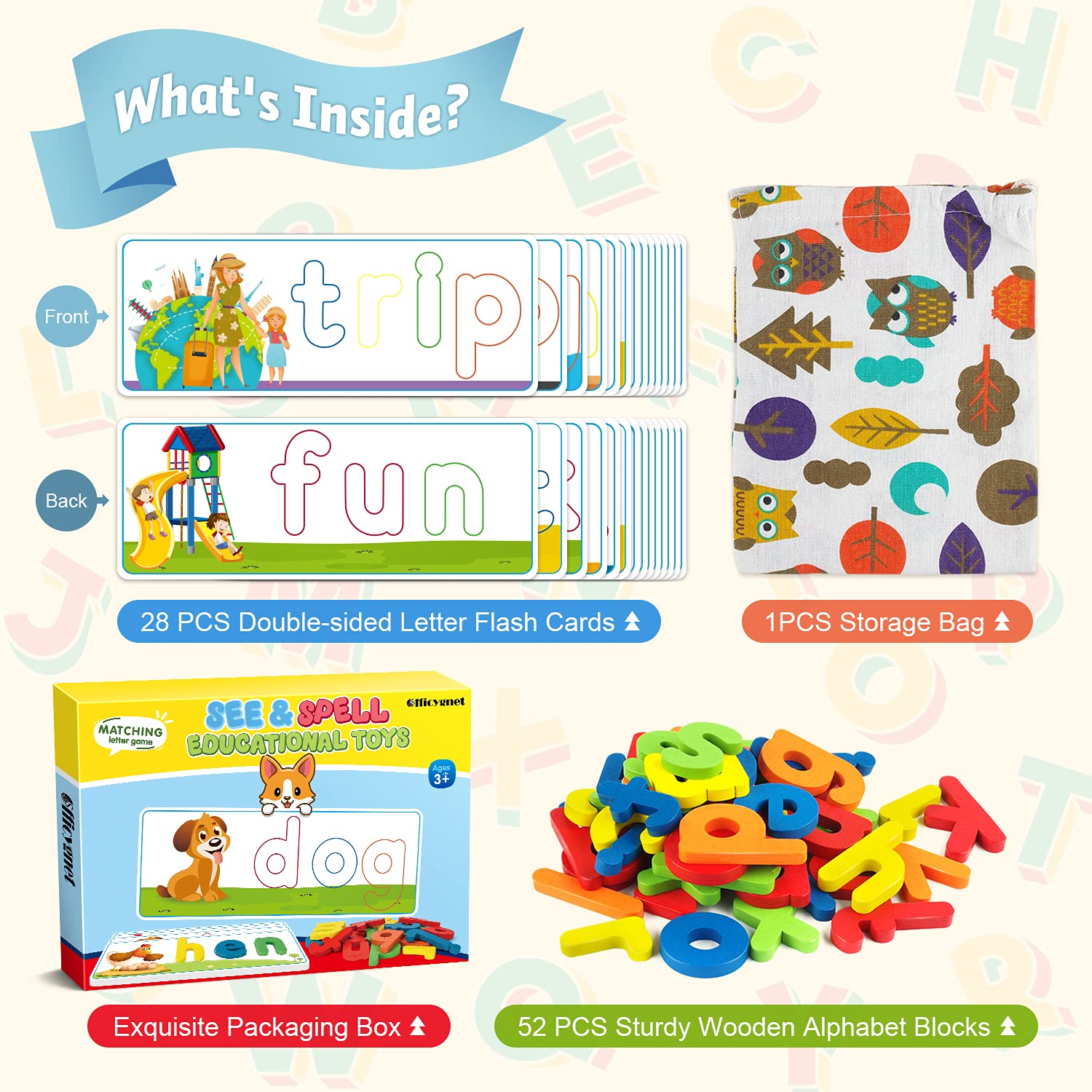 Foto 2 | Juguete Educativo Officygnet See & Spell Para Niños De 3 A 6 Años - Venta Internacional.