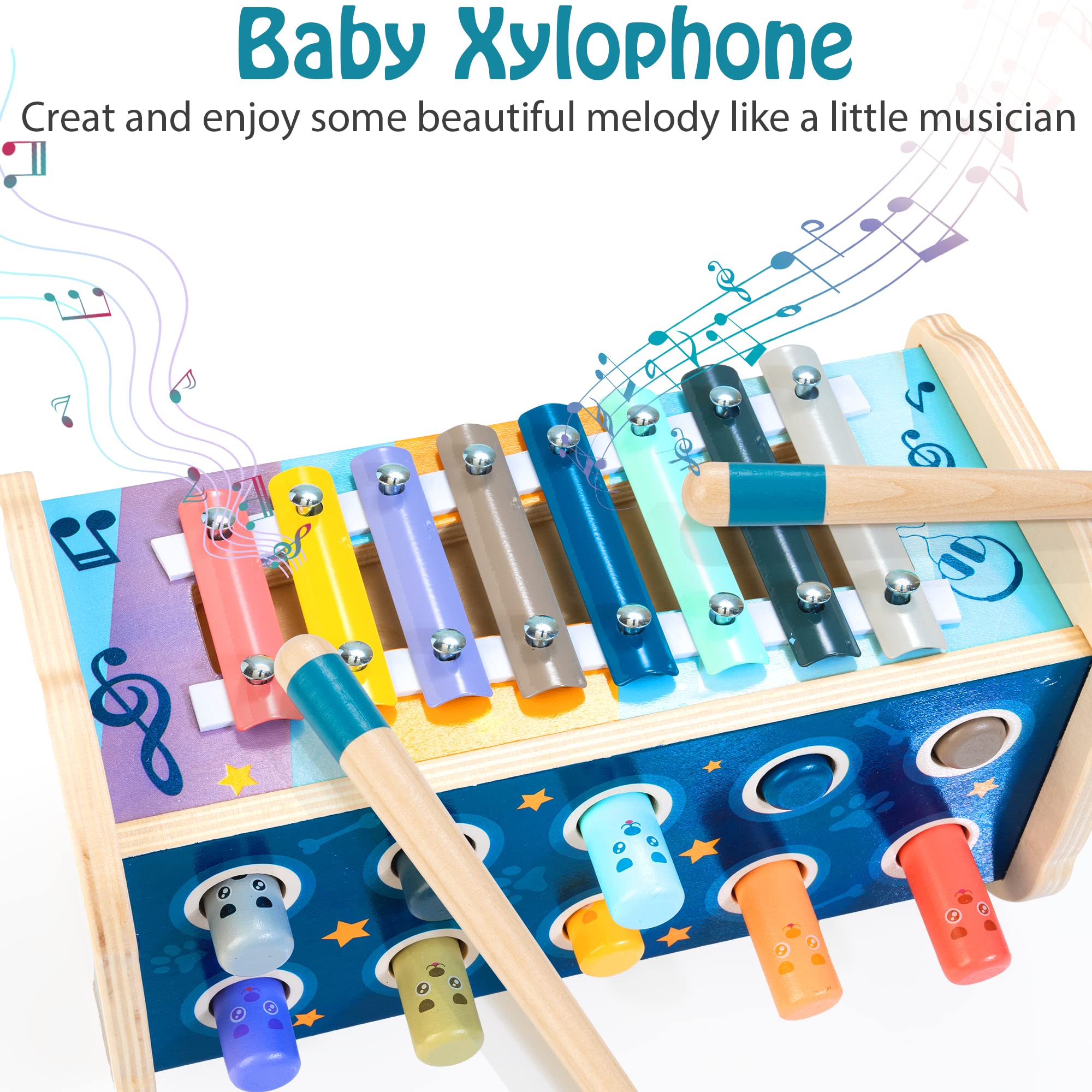 Foto 4 pulgar | Martillador De Madera Toy Kidwill Para Niños De Más De 12 Meses - Venta Internacional.