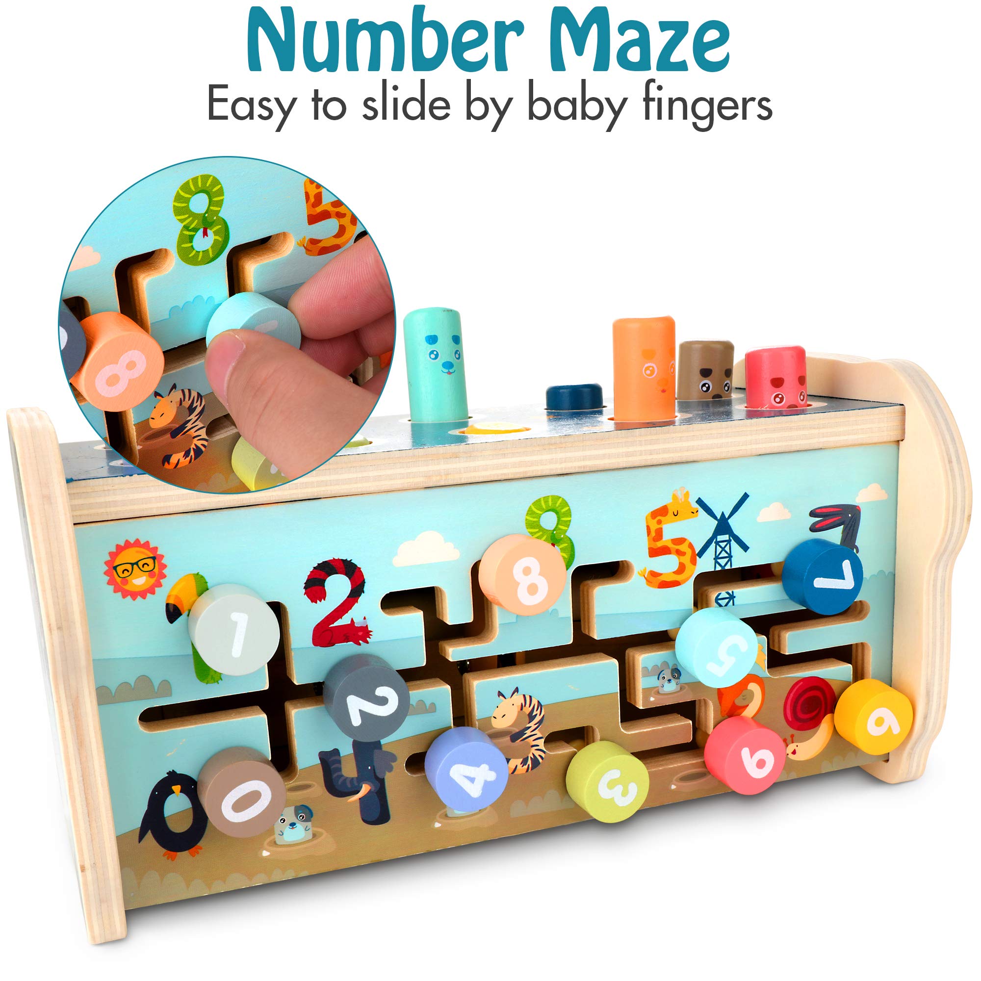 Foto 5 pulgar | Martillador De Madera Toy Kidwill Para Niños De Más De 12 Meses - Venta Internacional.