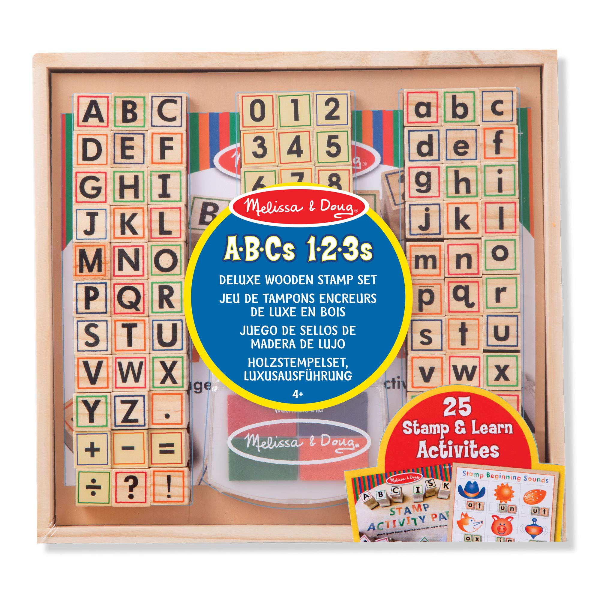 Set De Sellos Para Juguetes Melissa & Doug Deluxe Wooden Abc 123s 3+ - Venta Internacional.