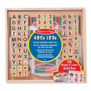 Foto 1 | Set De Sellos Para Juguetes Melissa & Doug Deluxe Wooden Abc 123s 3+ - Venta Internacional.