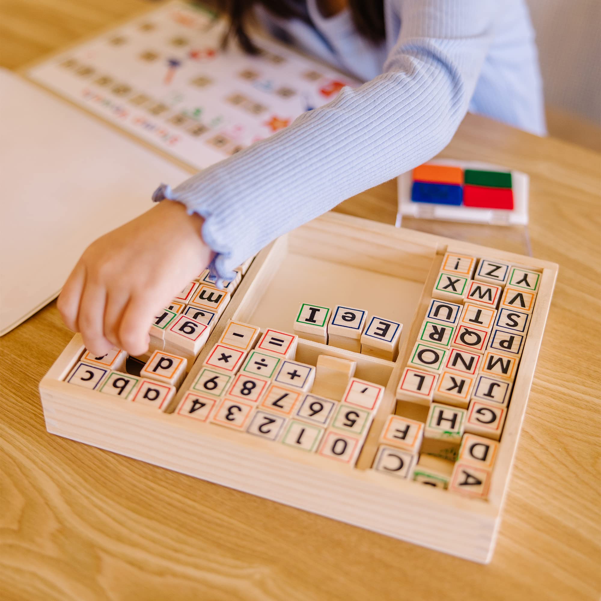 Foto 4 pulgar | Set De Sellos Para Juguetes Melissa & Doug Deluxe Wooden Abc 123s 3+ - Venta Internacional.