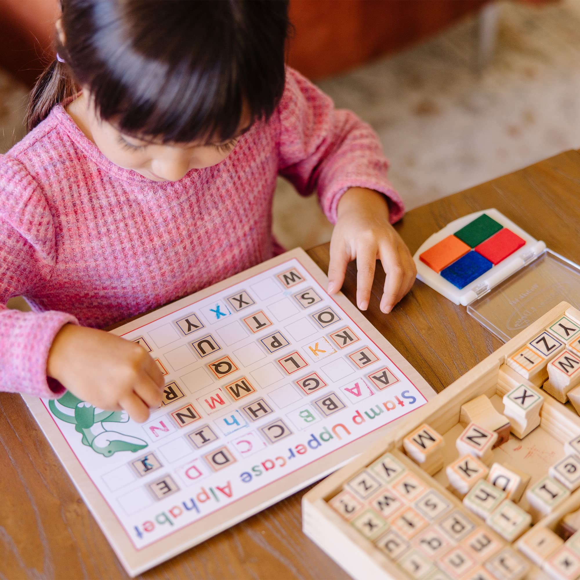 Foto 6 | Set De Sellos Para Juguetes Melissa & Doug Deluxe Wooden Abc 123s 3+ - Venta Internacional.