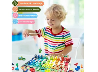 Foto 2 | Xtellar Kit De Aprendizaje Montessori 7 En 1 – Impulsa La Educación De Tus Niños Mediante Juegos De Pesca,
