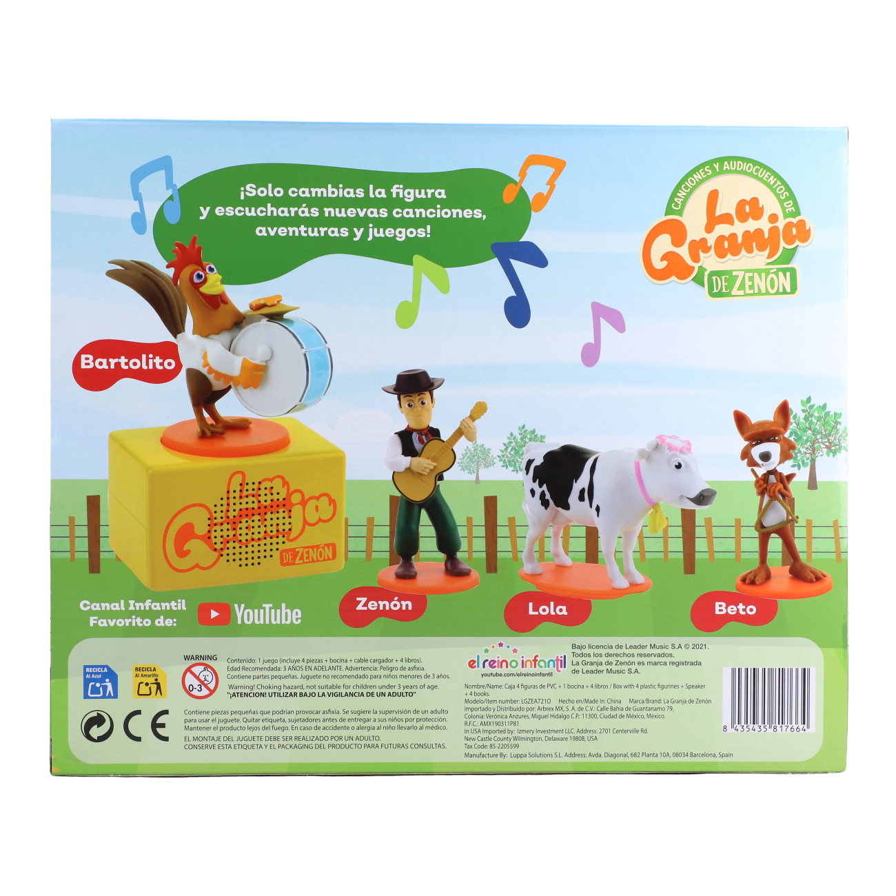 Foto 4 pulgar | La Granja De Zenón Audiolibro Altavoz Con Figuras Y 4 Libros