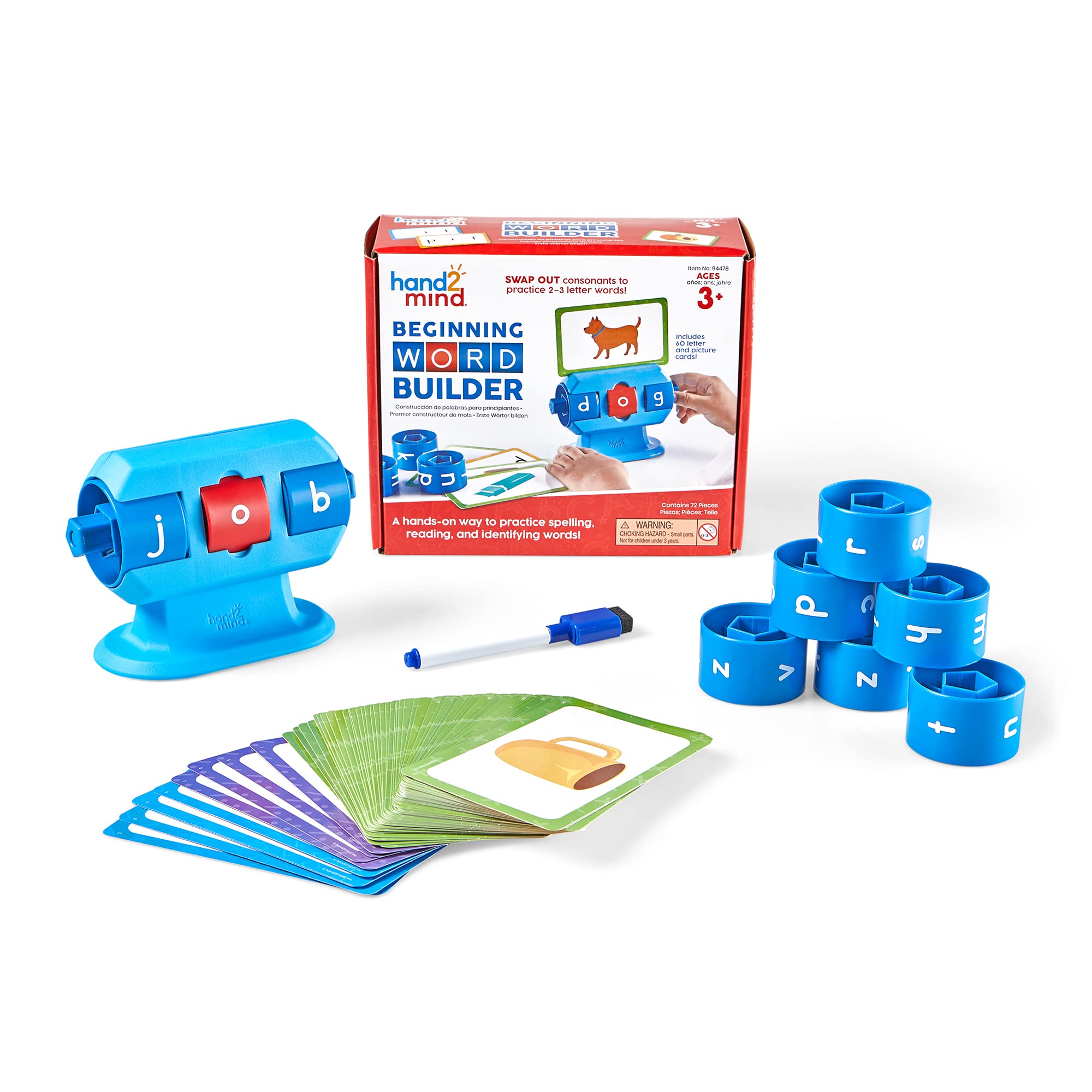 Word Builder Hand2mind Juegos De Palabras Cvc Para Principiantes Para Niños De 3 A 5 Años - Venta Internacional.
