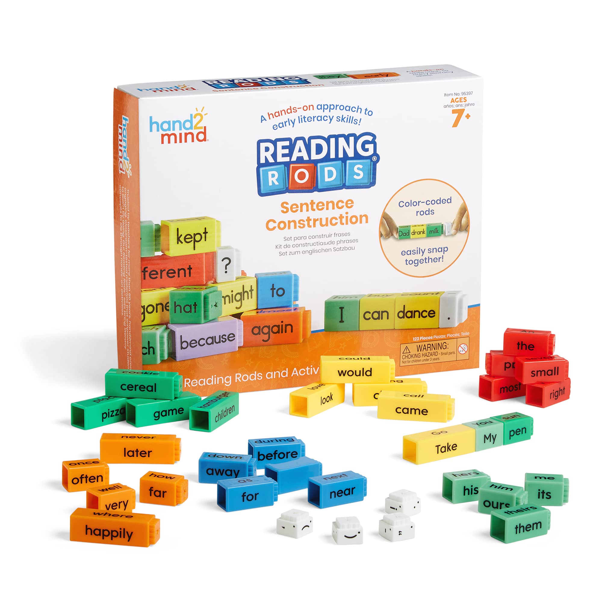 Bastones De Lectura Y Construcción De Frases Hand2mind Para Niños - Venta Internacional.