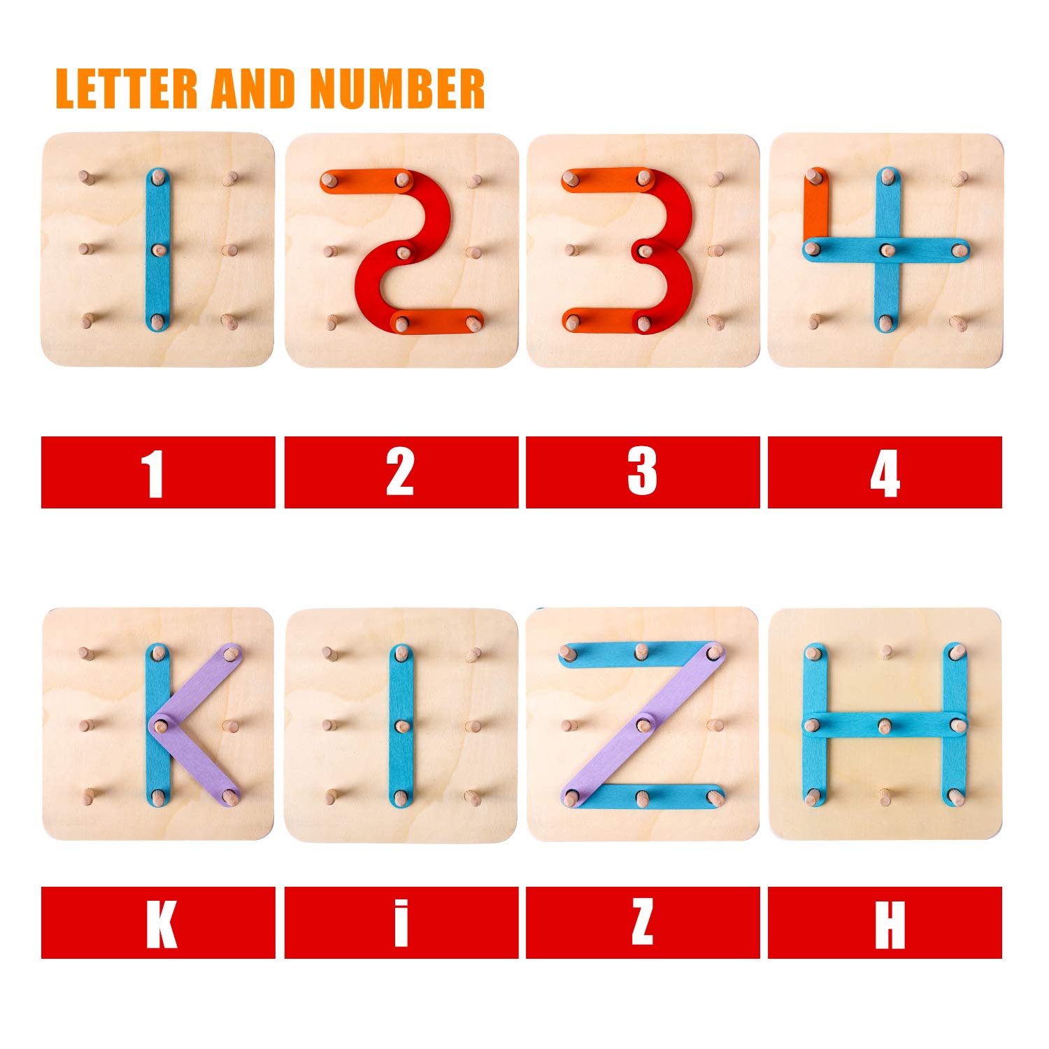 Foto 3 pulgar | Set de Actividades de Construcción Kizh de Madera con Letras y Números - Venta Internacional