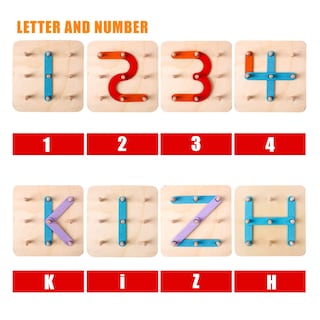 Foto 2 | Set de Actividades de Construcción Kizh de Madera con Letras y Números - Venta Internacional