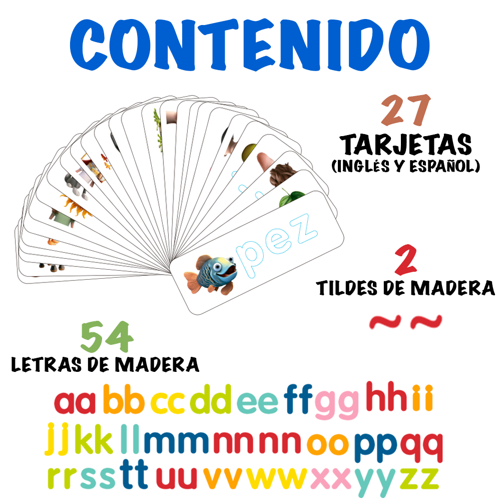Foto 3 pulgar | Abecedario Educativo De Ortografía En Ingles Y Español Tarjetas Didácticas Mágicamente