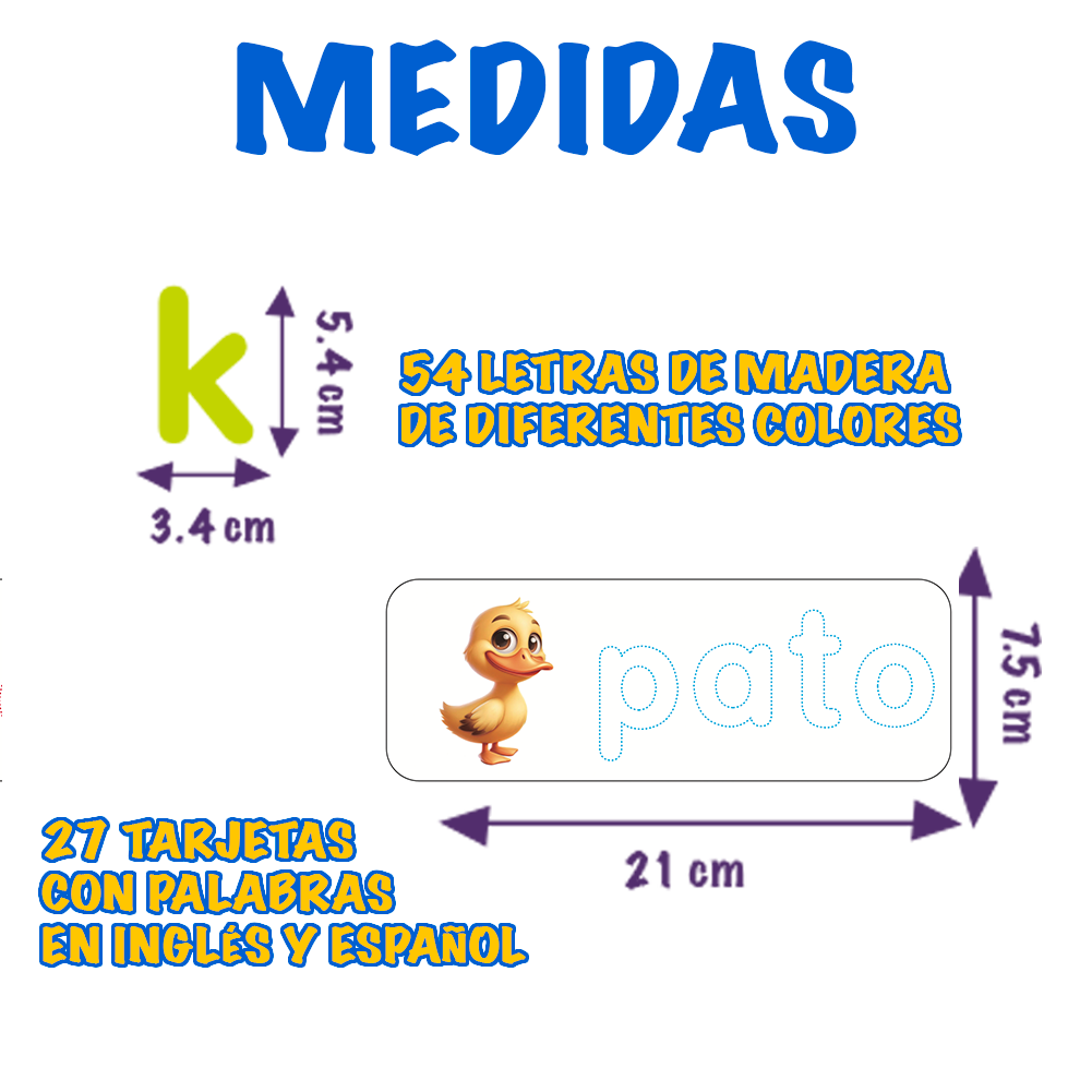 Foto 4 pulgar | Abecedario Educativo De Ortografía En Ingles Y Español Tarjetas Didácticas Mágicamente