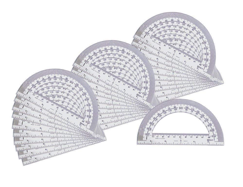 Venta Internacional - Hand2mind 5314a Protractor De Matemáticas De Estudiante, Transparente, 20 Recuento (paquete De 1)