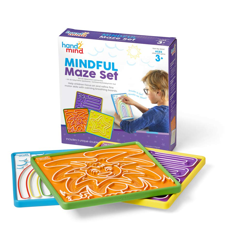 Foto 2 pulgar | Venta Internacional - Hand2mind Mindful Maze Boards, 3 Tableros De Respiración De Doble Cara Con Caminos De Los Dedos