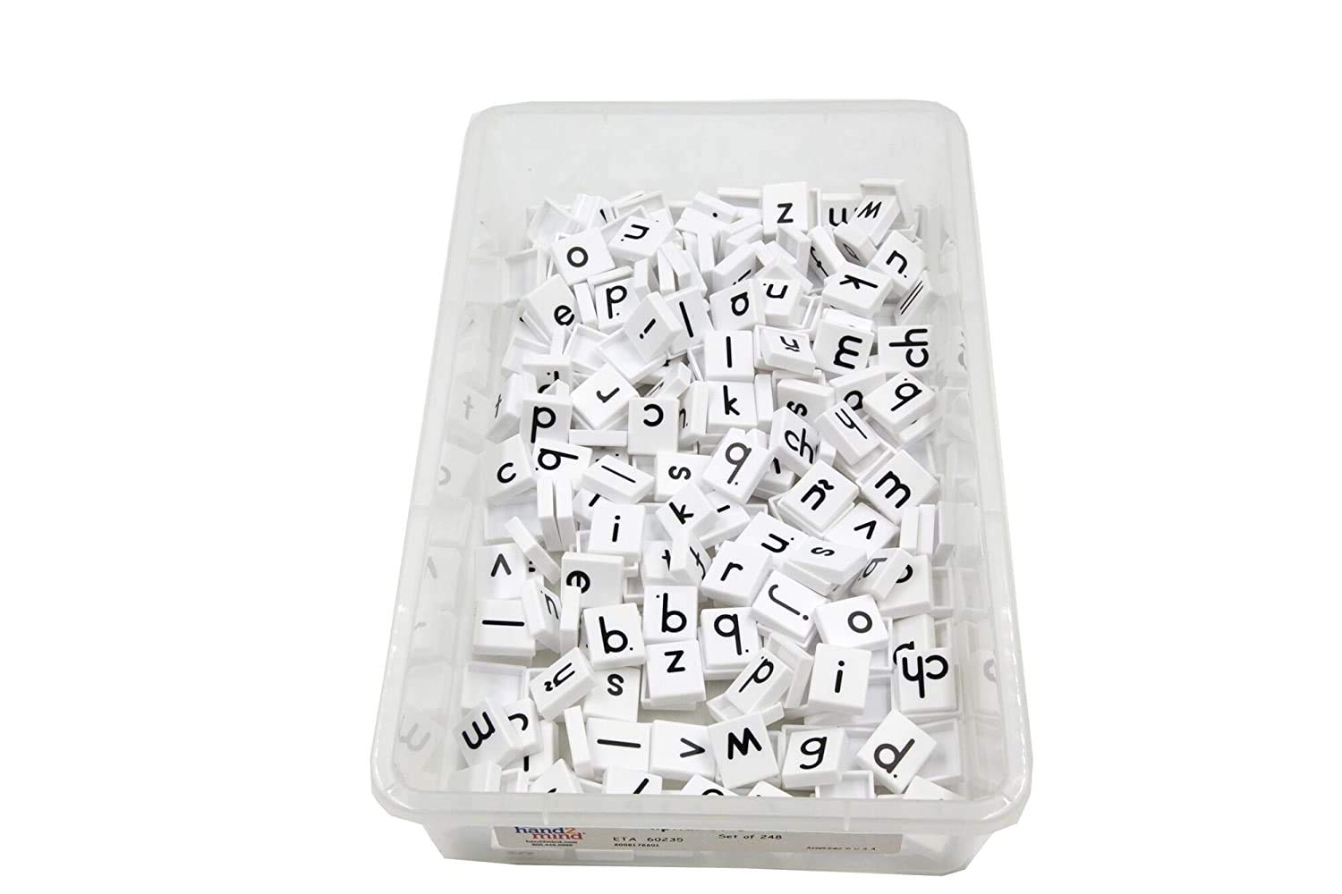Venta Internacional - Hand2mind Black And White Plástico En Minúsculas, Letras De Alfabeto Con Almacenamiento