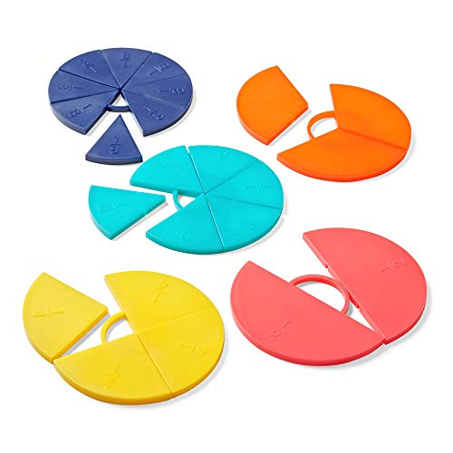 Venta Internacional - Hand2mind Plastic Connecting Fraction Círculos, Manipulaciones De Fracción (conjunto De 5)