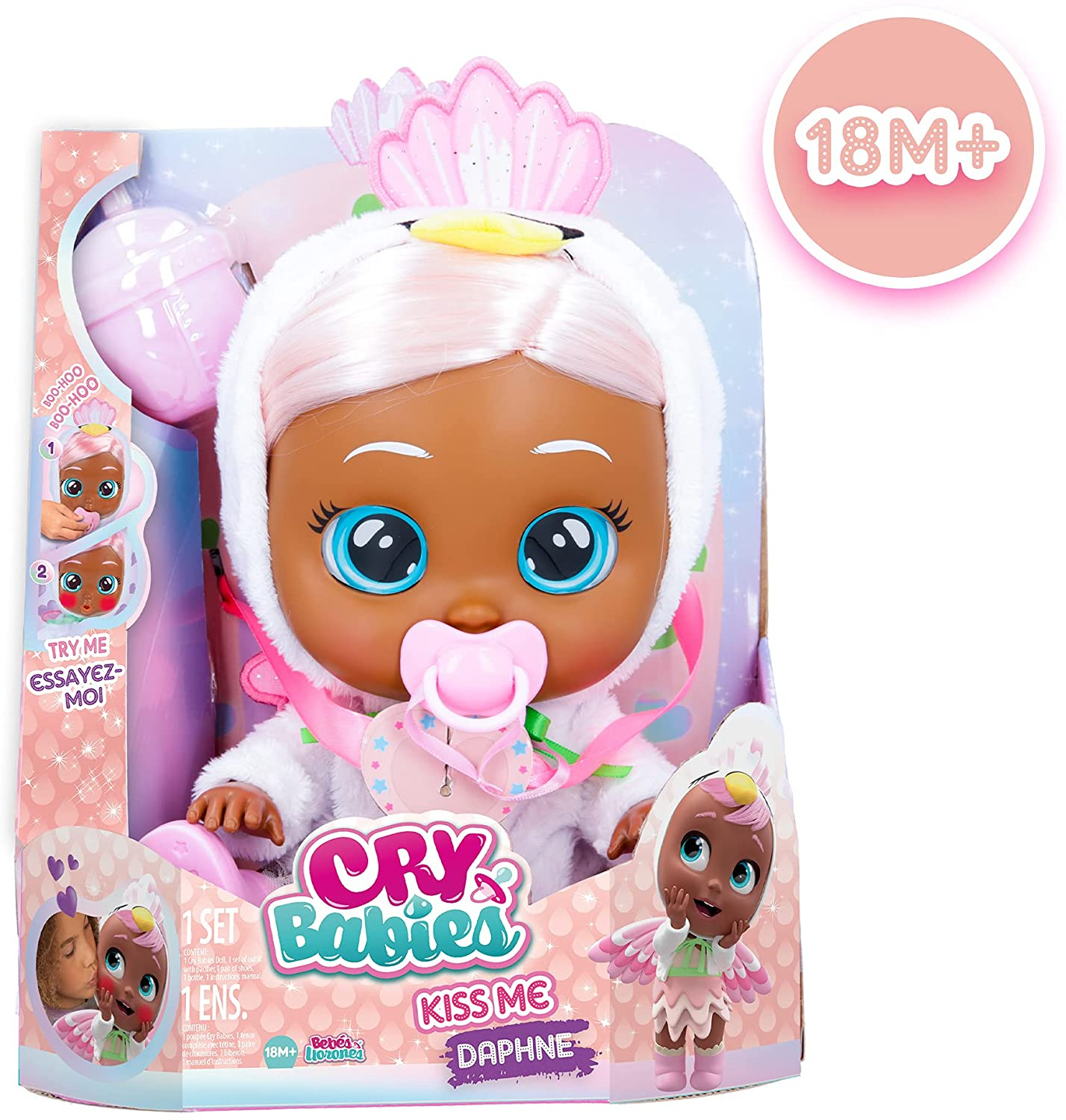 Foto 8 pulgar | Venta Internacional - Cry Babies Kiss Me Daphne - 12 ''baby Doll | Deluxe Blushing Cheeks Característica