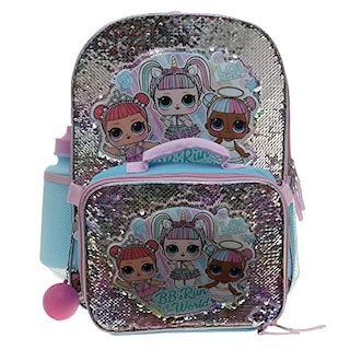 Foto 4 | Venta Internacional - Set De Mochila 4 Piezas Niña Lol, Lentejuelas, Bolsillo Frontal Cremallera, 2 Bolsillos Mal