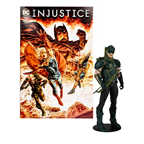 Venta Internacional - Mcfarlane Toys - Dc Direct Gaming 7in Figura Con Cómic - Injustice 2 Wv1 - Flecha Verde