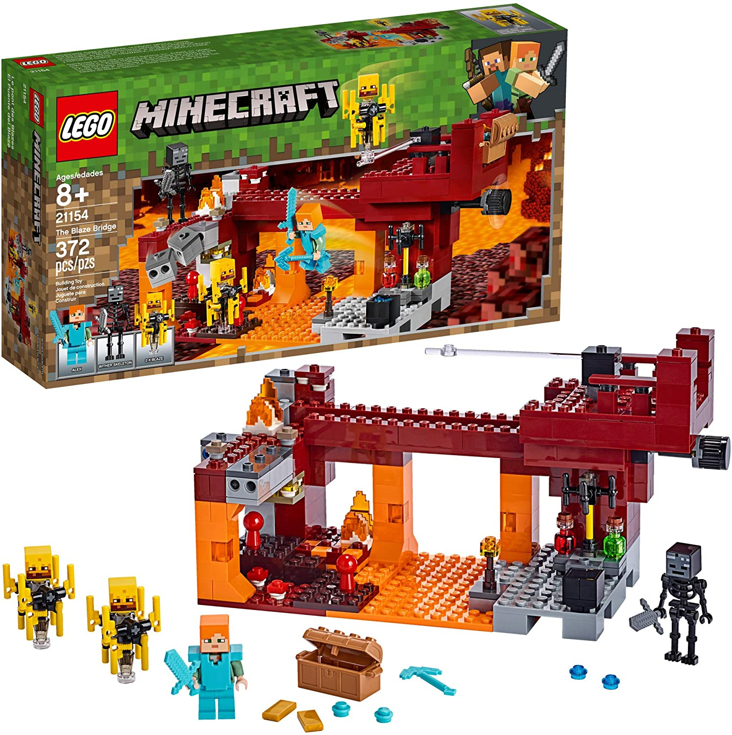 Foto 2 pulgar | Venta Internacional - Lego Minecraft The Blaze Bridge 21154 Building Kit (372 Piezas)