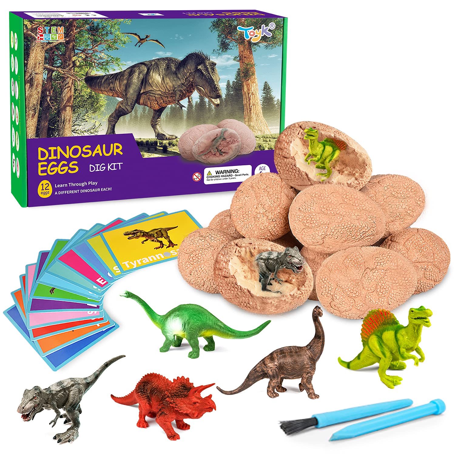 Foto 2 pulgar | Venta Internacional - Juguete Para Cavar Huevos Fósiles De Dinosaurio Con 12 Lindos Dinosaurios