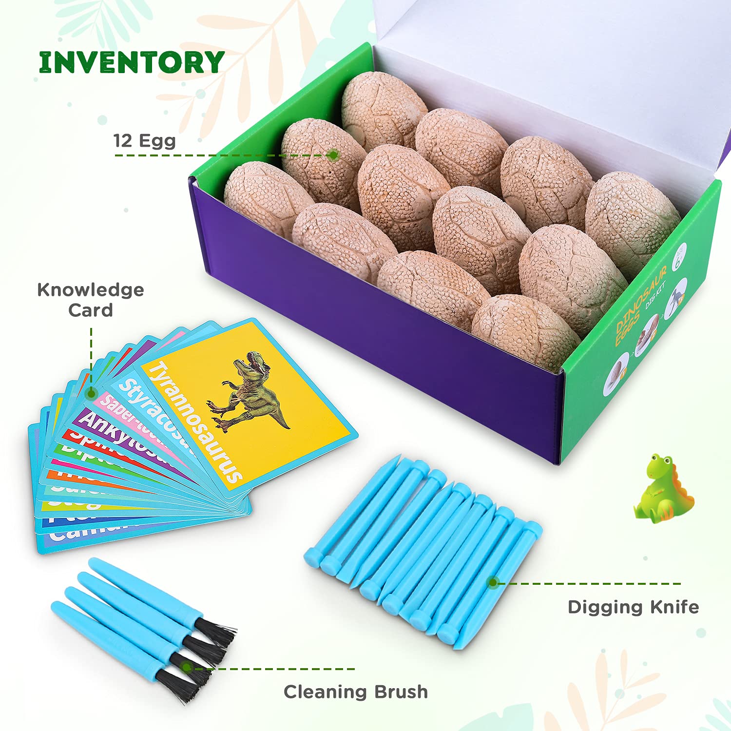 Foto 3 pulgar | Venta Internacional - Juguete Para Cavar Huevos Fósiles De Dinosaurio Con 12 Lindos Dinosaurios