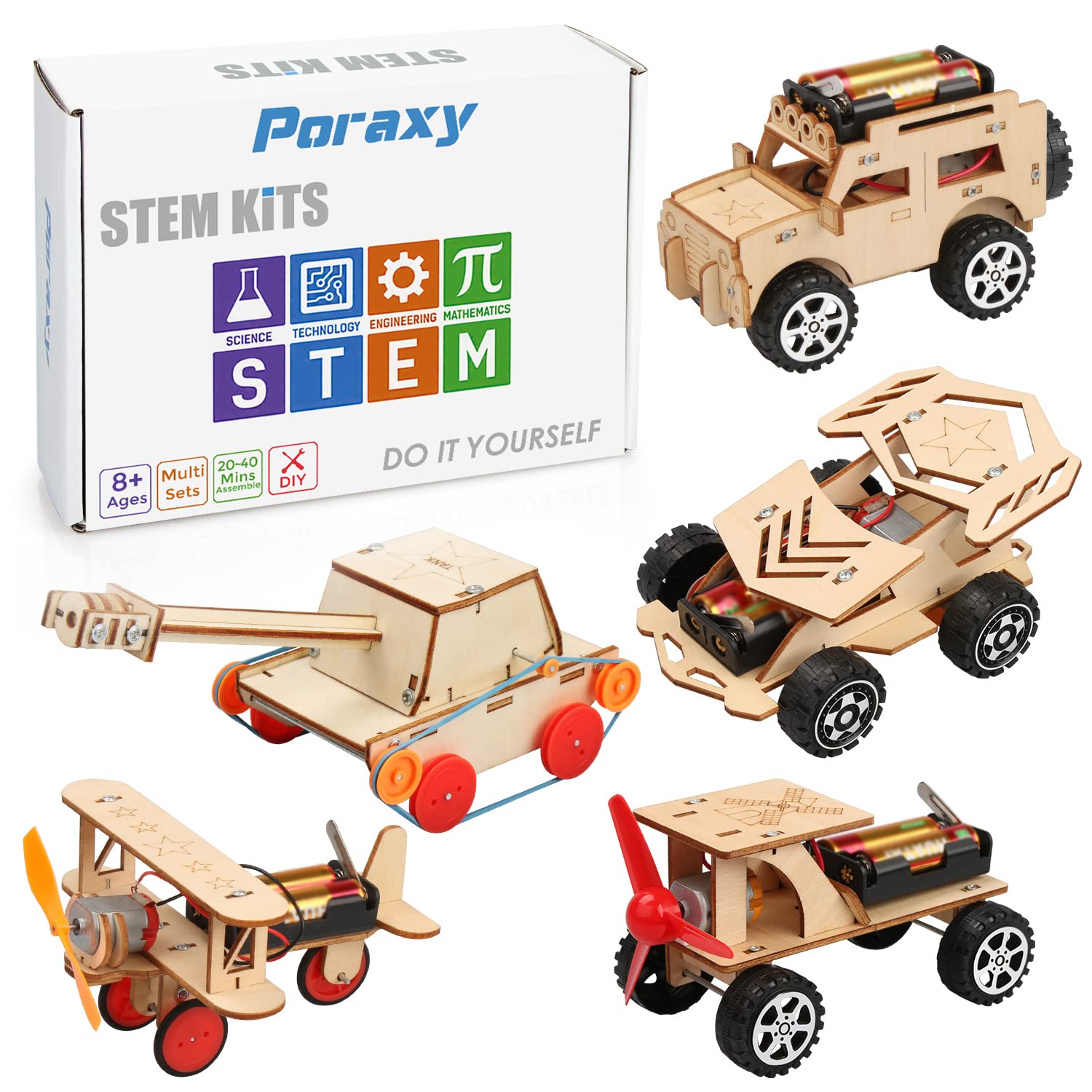 Venta Internacional - Maqueta De Coche De Madera 5 En 1 De Stem Kits Poraxy Para Niños De 8 A 12 Años