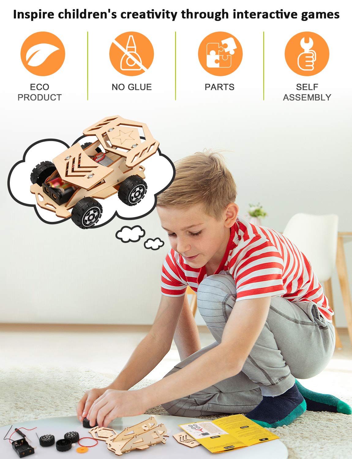 Foto 5 pulgar | Venta Internacional - Maqueta De Coche De Madera 5 En 1 De Stem Kits Poraxy Para Niños De 8 A 12 Años