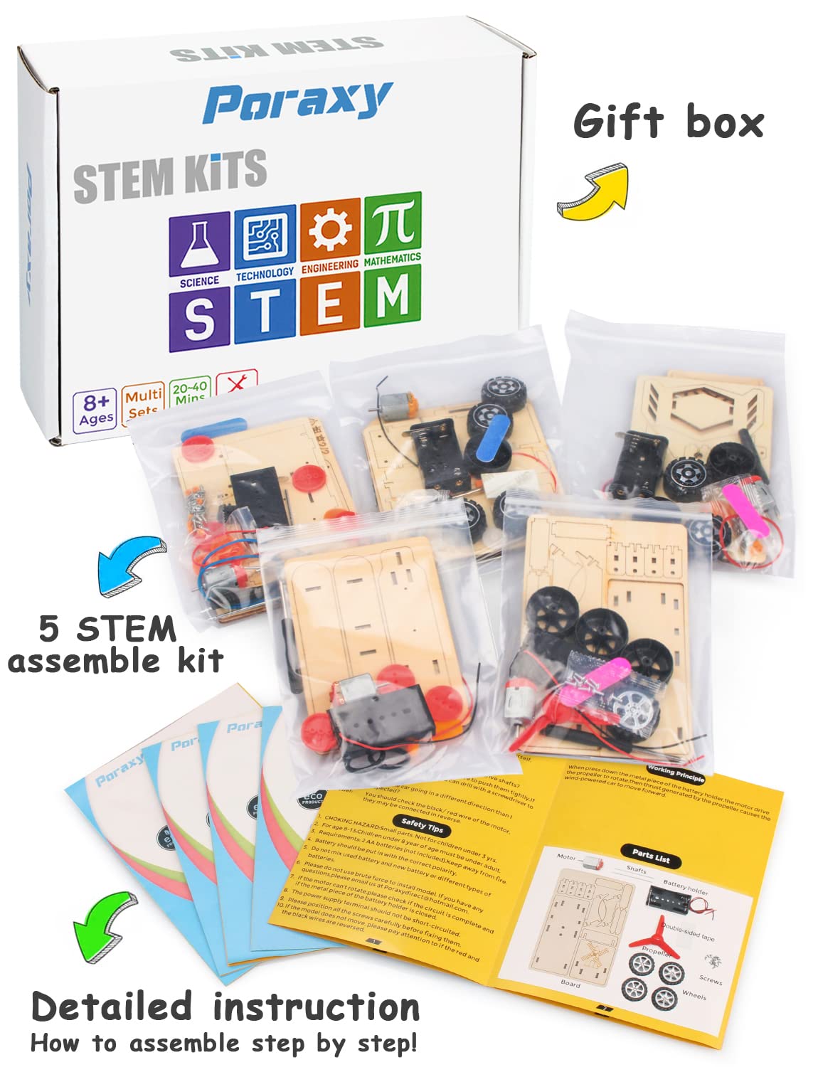 Foto 8 pulgar | Venta Internacional - Maqueta De Coche De Madera 5 En 1 De Stem Kits Poraxy Para Niños De 8 A 12 Años