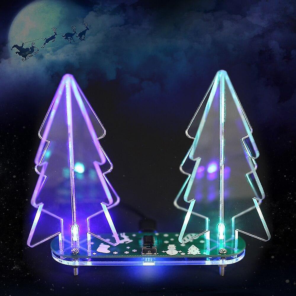 Foto 2 pulgar | Venta Internacional - Kit De Árbol De Navidad Con Luz Led Acrílica 3d Que Cambia A Todo Color