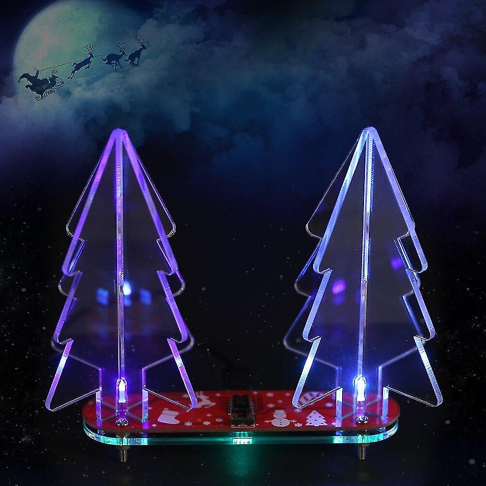 Foto 4 pulgar | Venta Internacional - Kit De Árbol De Navidad Con Luz Led Acrílica 3d Que Cambia A Todo Color