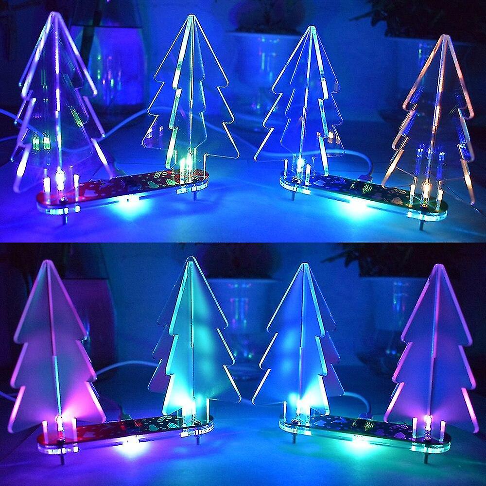 Foto 5 pulgar | Venta Internacional - Kit De Árbol De Navidad Con Luz Led Acrílica 3d Que Cambia A Todo Color