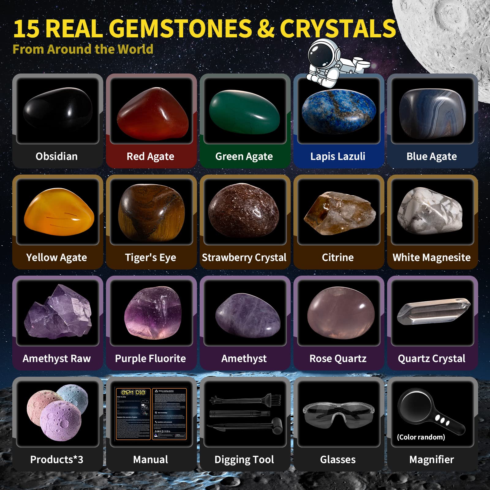 Foto 4 pulgar | Venta Internacional - Kit De Excavación De Piedras Preciosas Gobidex Solar System Science Para Niños Mayores De 6 Años