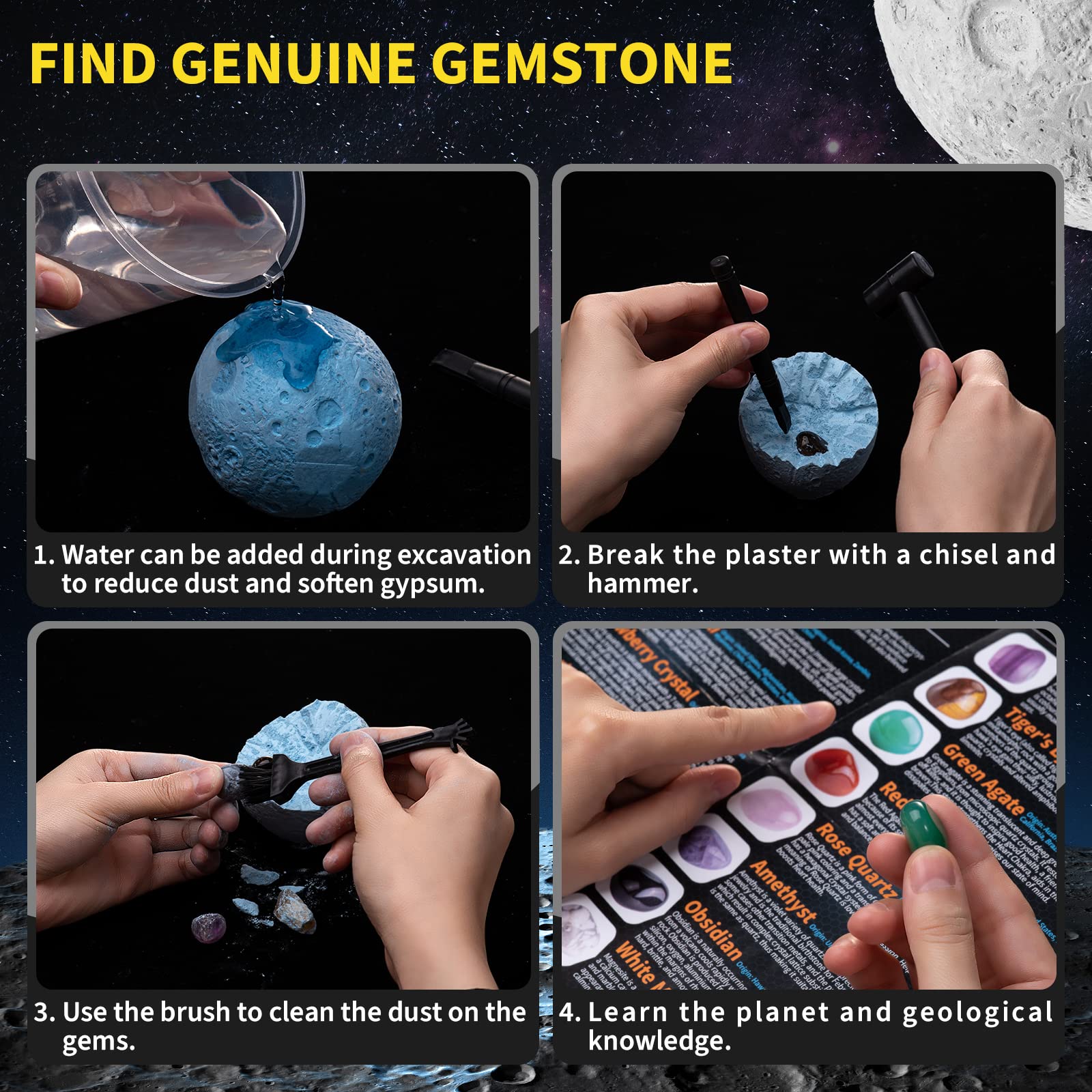 Foto 6 pulgar | Venta Internacional - Kit De Excavación De Piedras Preciosas Gobidex Solar System Science Para Niños Mayores De 6 Años