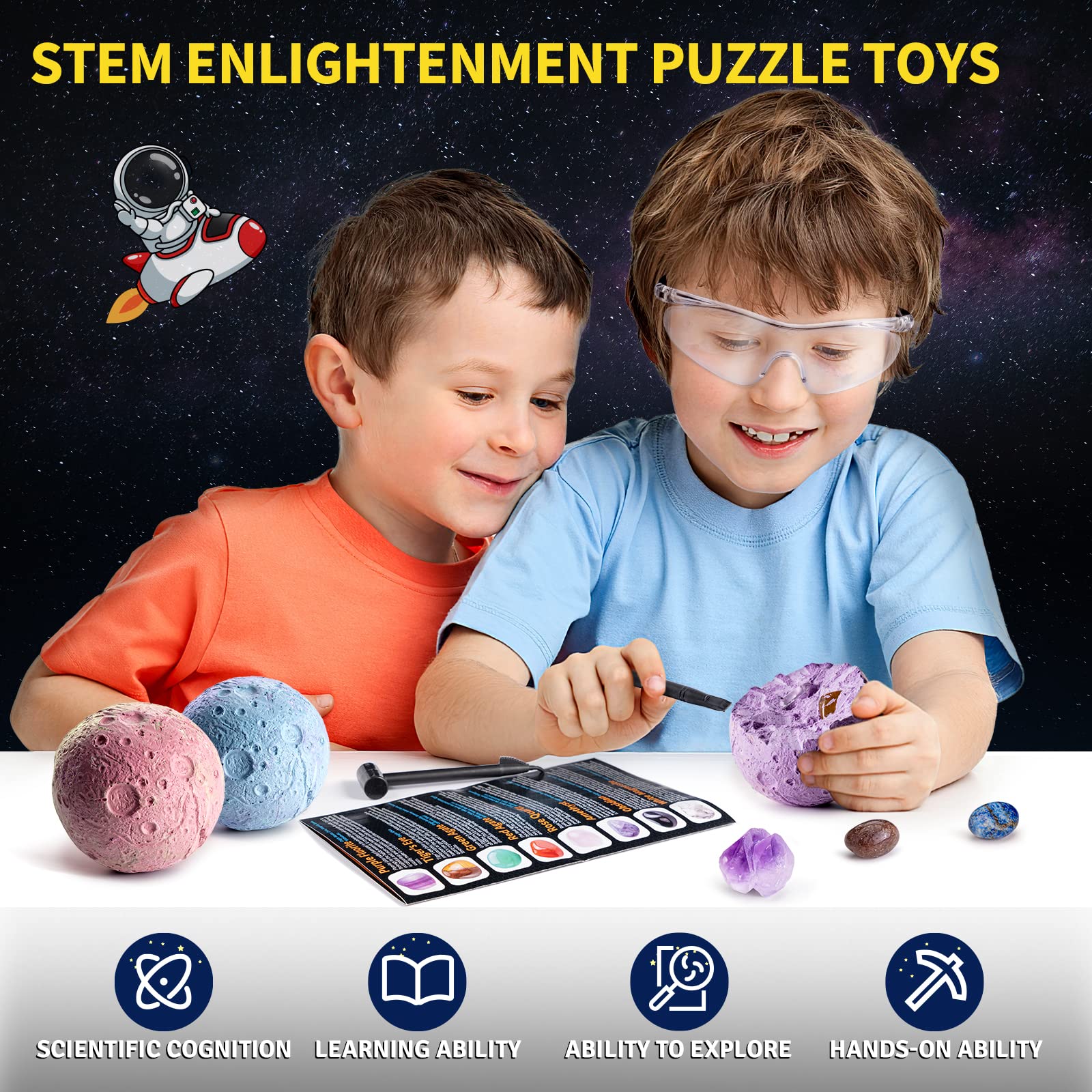 Foto 7 pulgar | Venta Internacional - Kit De Excavación De Piedras Preciosas Gobidex Solar System Science Para Niños Mayores De 6 Años