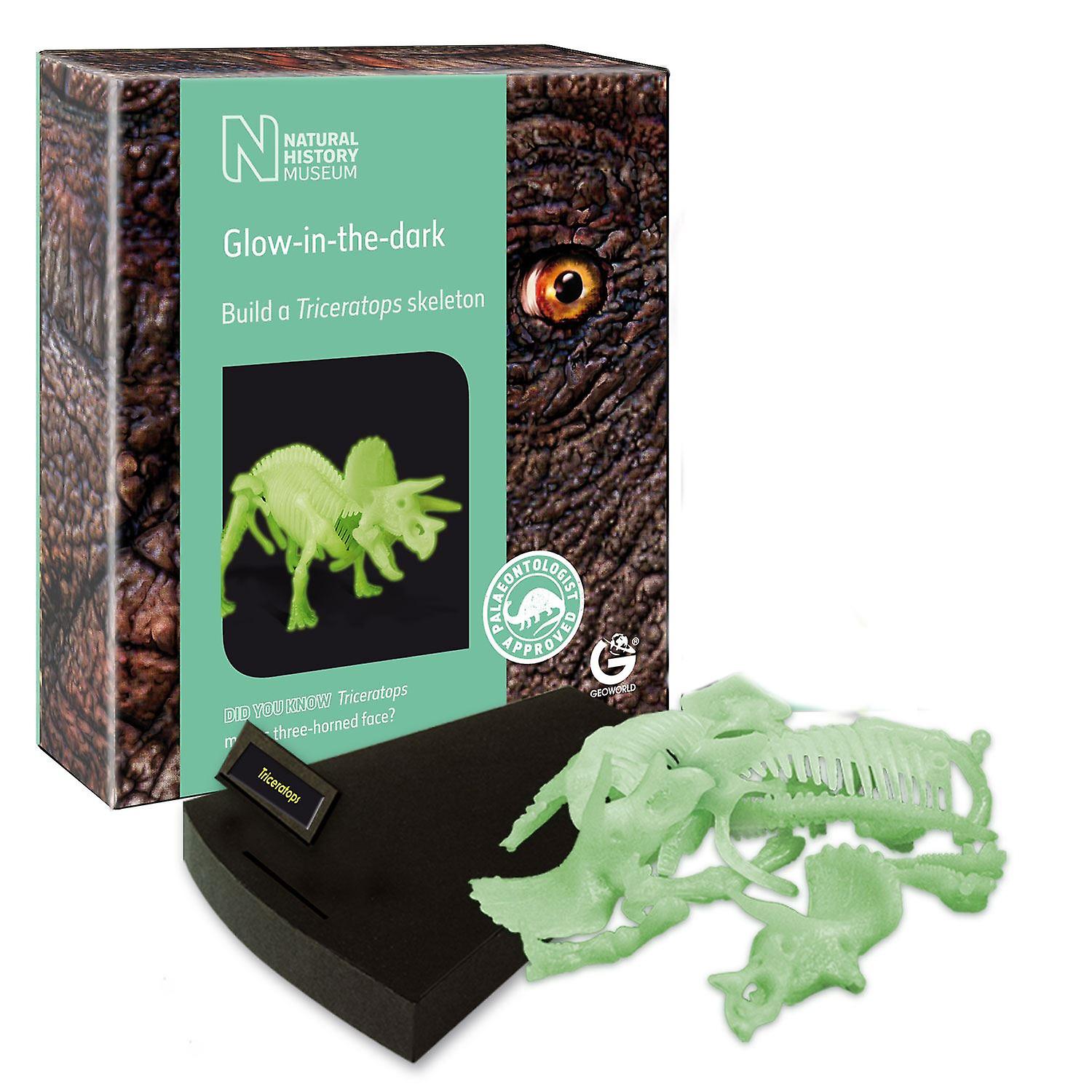 Venta Internacional - Maqueta Skeleton Triceratops Glow In The Dark De 12 Piezas
