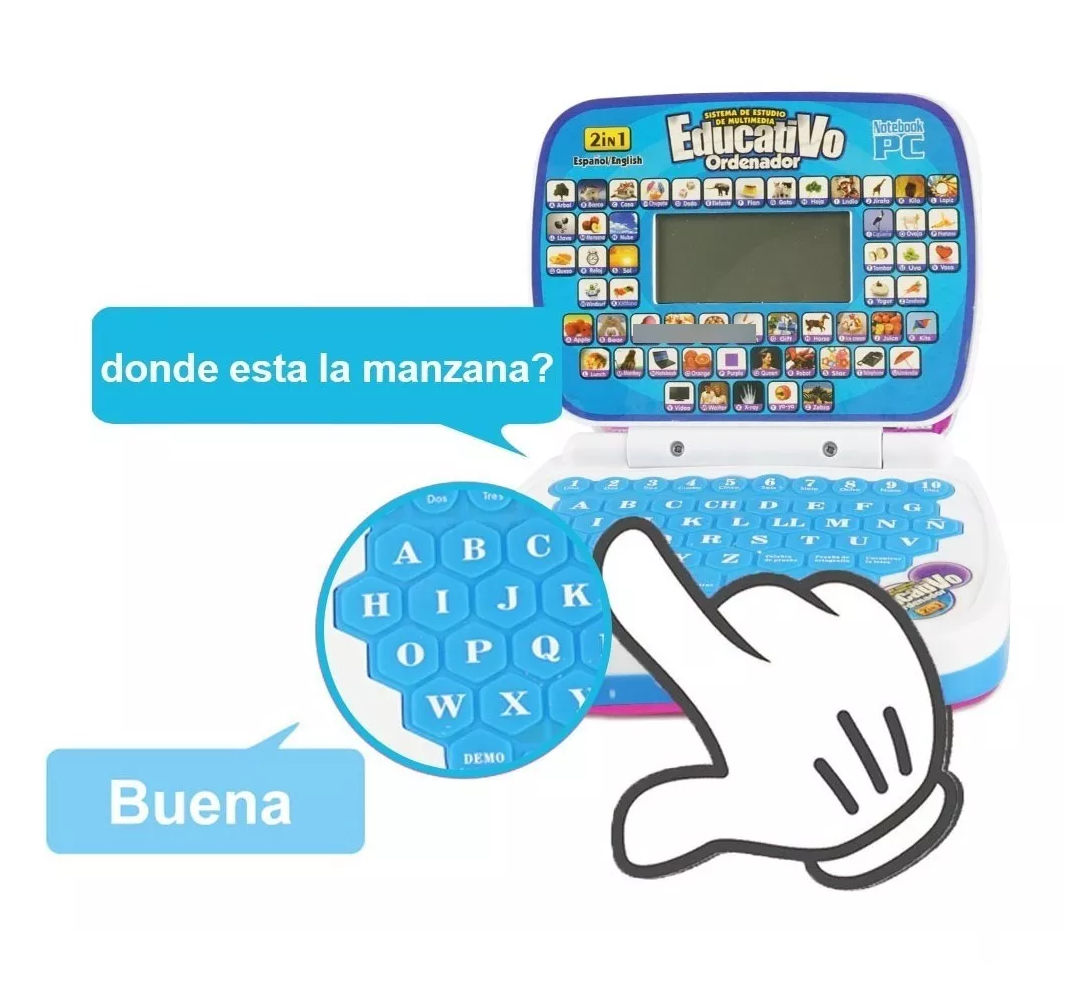 Foto 5 pulgar | Mini Computadora Bilingüe para Niños con Música y Aprendizaje de Escritura