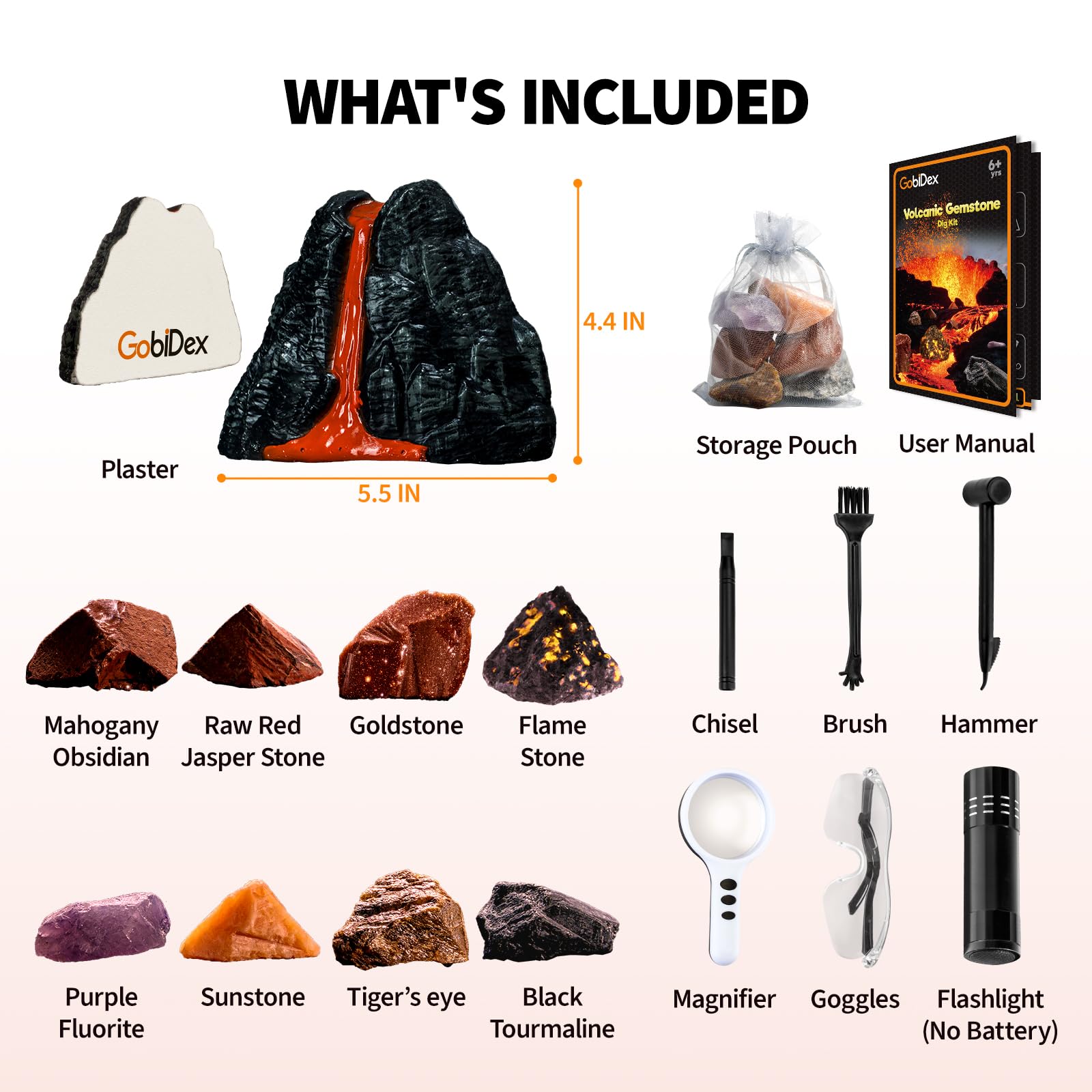 Foto 4 pulgar | Kit Científico Gobidex Volcano Gemstone Dig Para Niños De 6 A 12 Años - Venta Internacional.