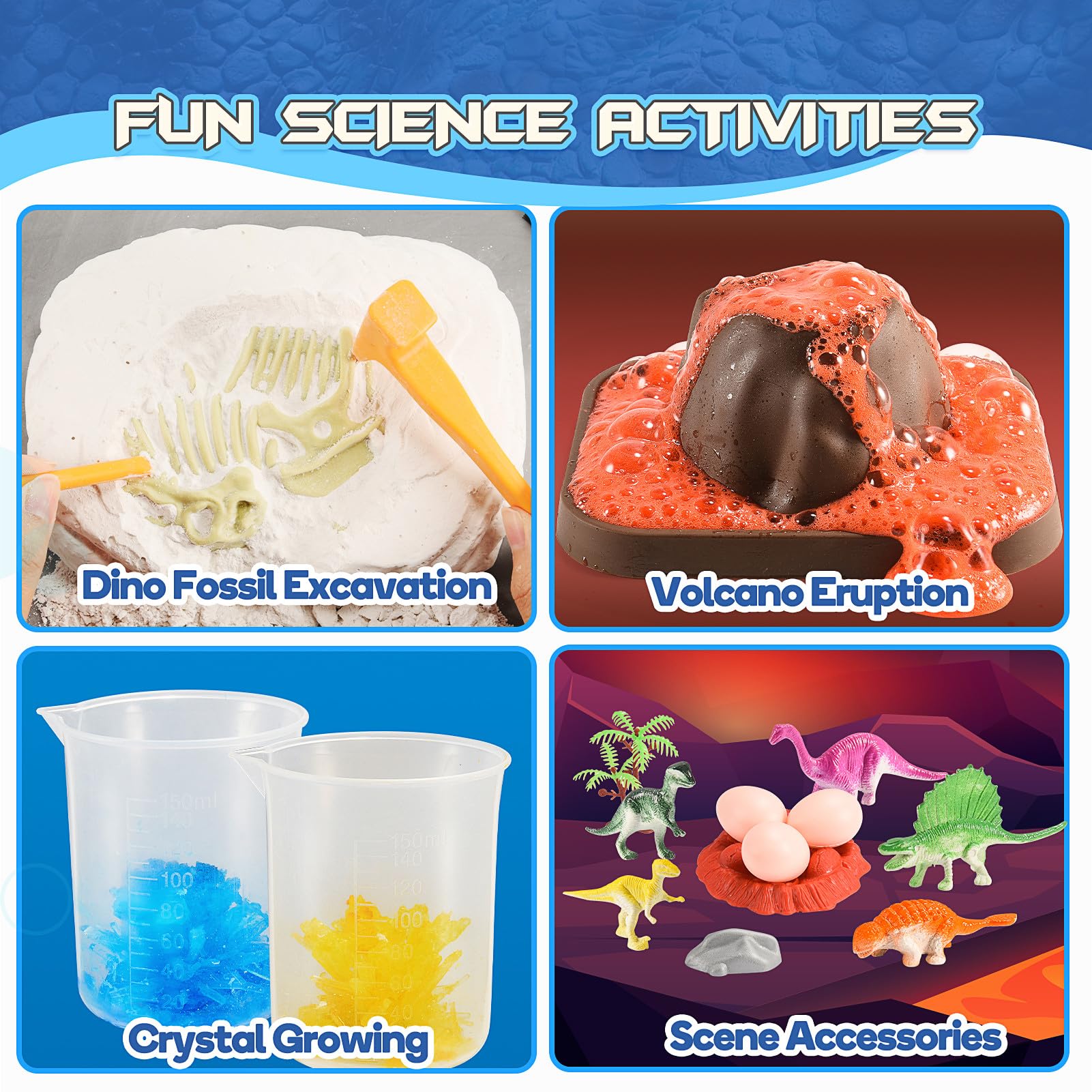 Foto 2 | Kits De Experimentos Científicos Sobre Dinosaurios Faentwc Para Niños De 5 A 10 Años - Venta Internacional.