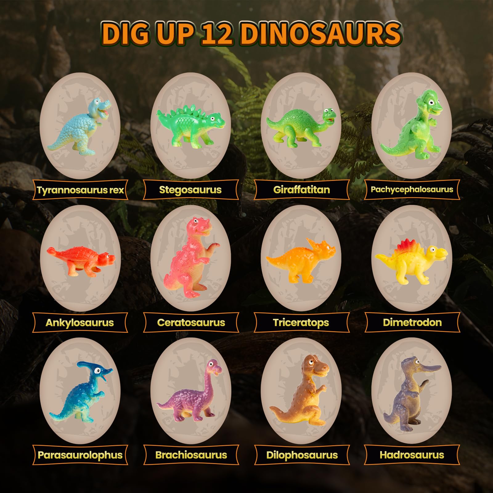 Foto 3 pulgar | Kit De Excavación De Huevos De Dinosaurio Gobidex Con 12 Juguetes De Dinosaurio - Venta Internacional.