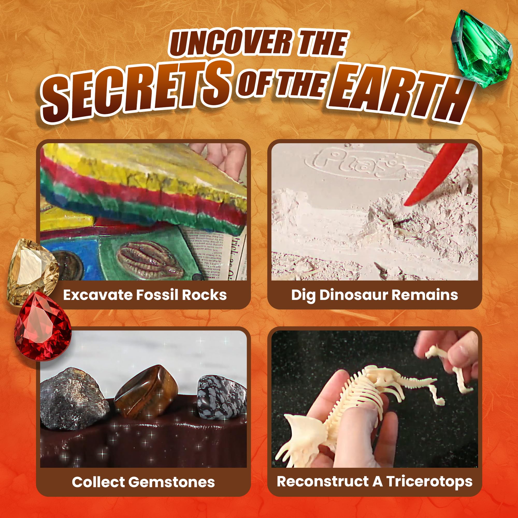 Foto 3 pulgar | El Kit Científico Muestra Un Enorme Volcán Terrestre, Dinosaurio Y Excavación Fósil - Venta Internacional.